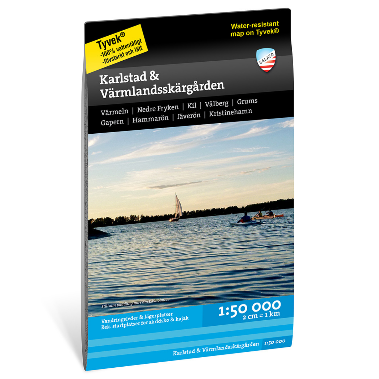 Calazo Karta Tyvek, Karlstad & Värmlandsskärgården-Kajaksidan