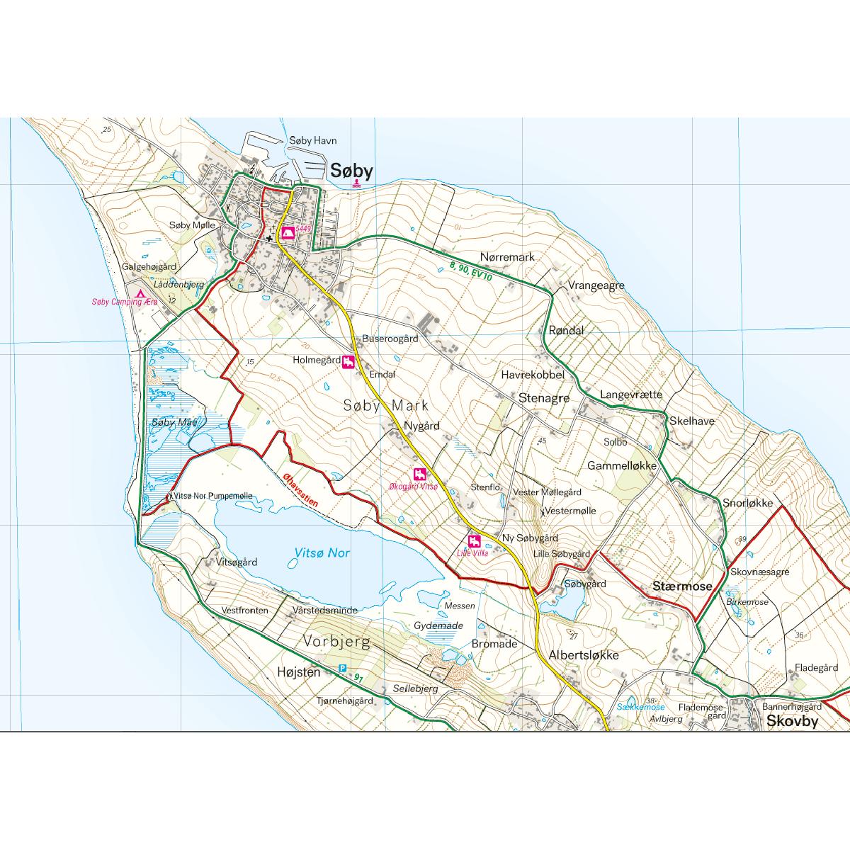 Calazo Karta Tyvek, Øhavsstien nord - Faaborg & Svendborg-Kajaksidan