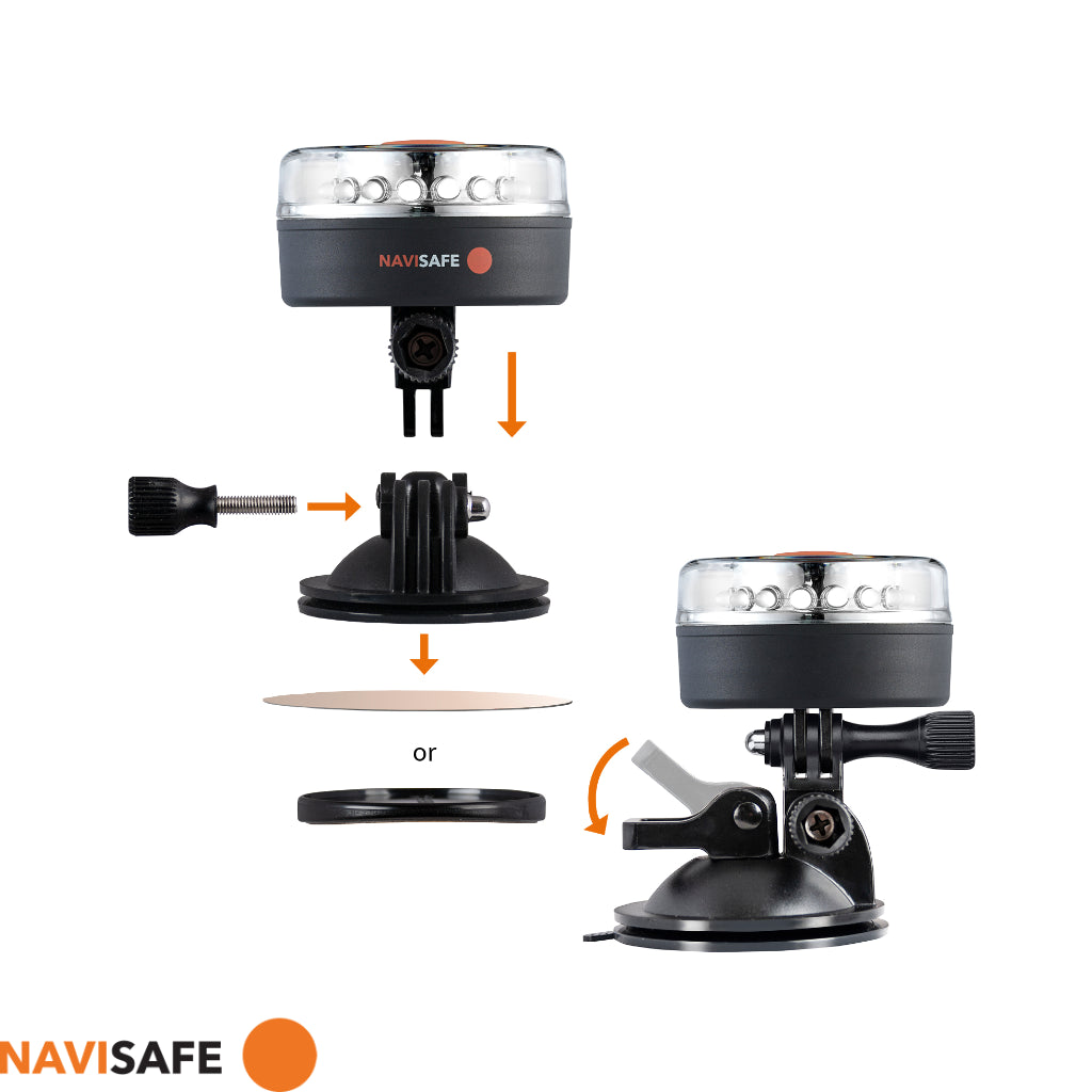 Navi Light 360° w/Suction base + GoPro-Kajaksidan