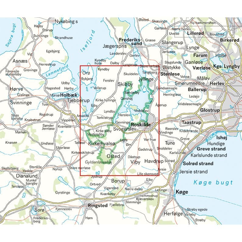 Calazo Karta Tyvek, Roskilde & Nationalpark Skjoldungernes land-Kajaksidan