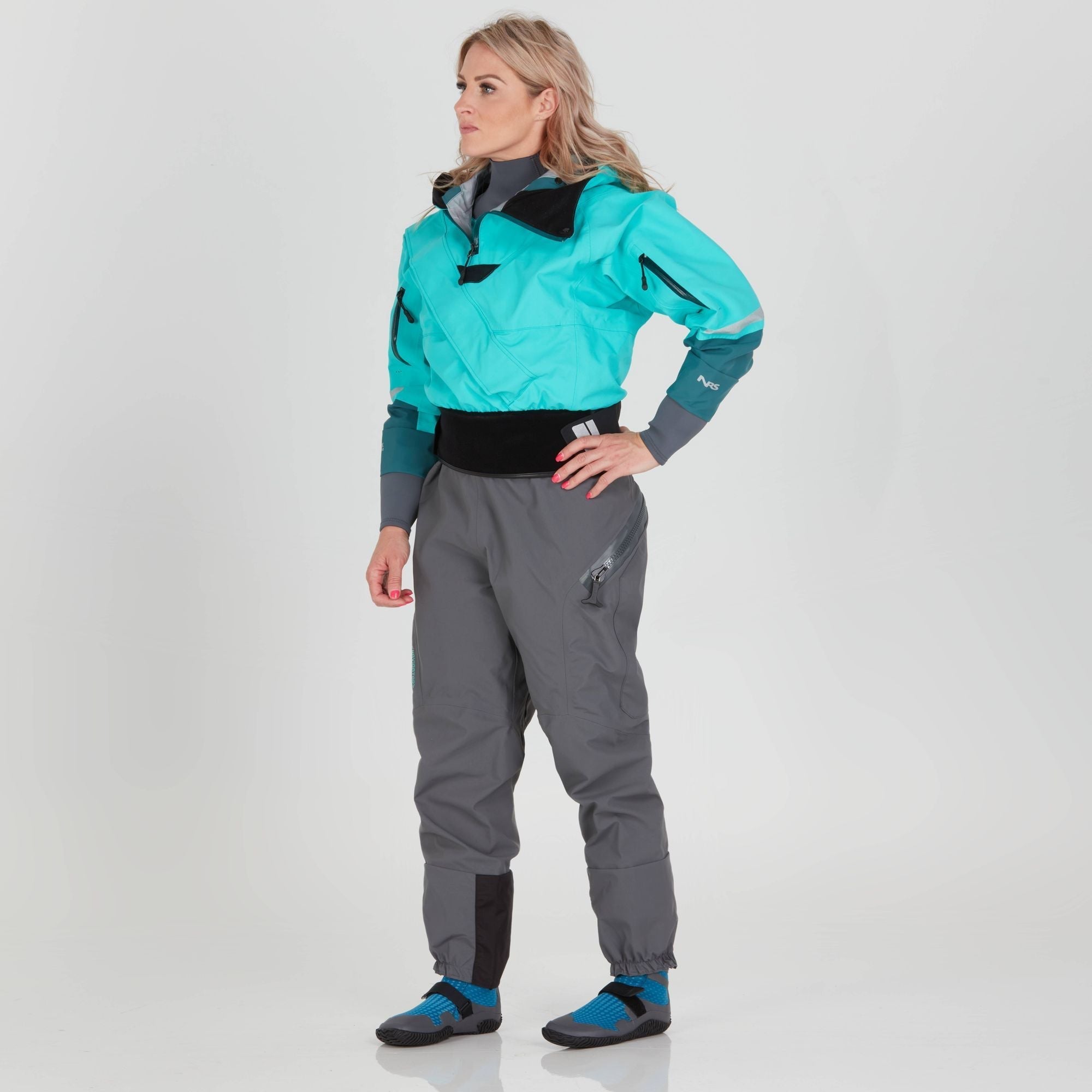 NRS Navigator Comfort-Neck GORE-TEX Pro Torrdräkt, Dam-Kajaksidan