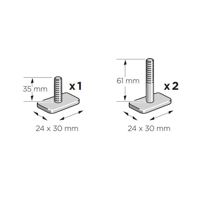 Thule ProRide T-track Adapter 30x24mm-Kajaksidan